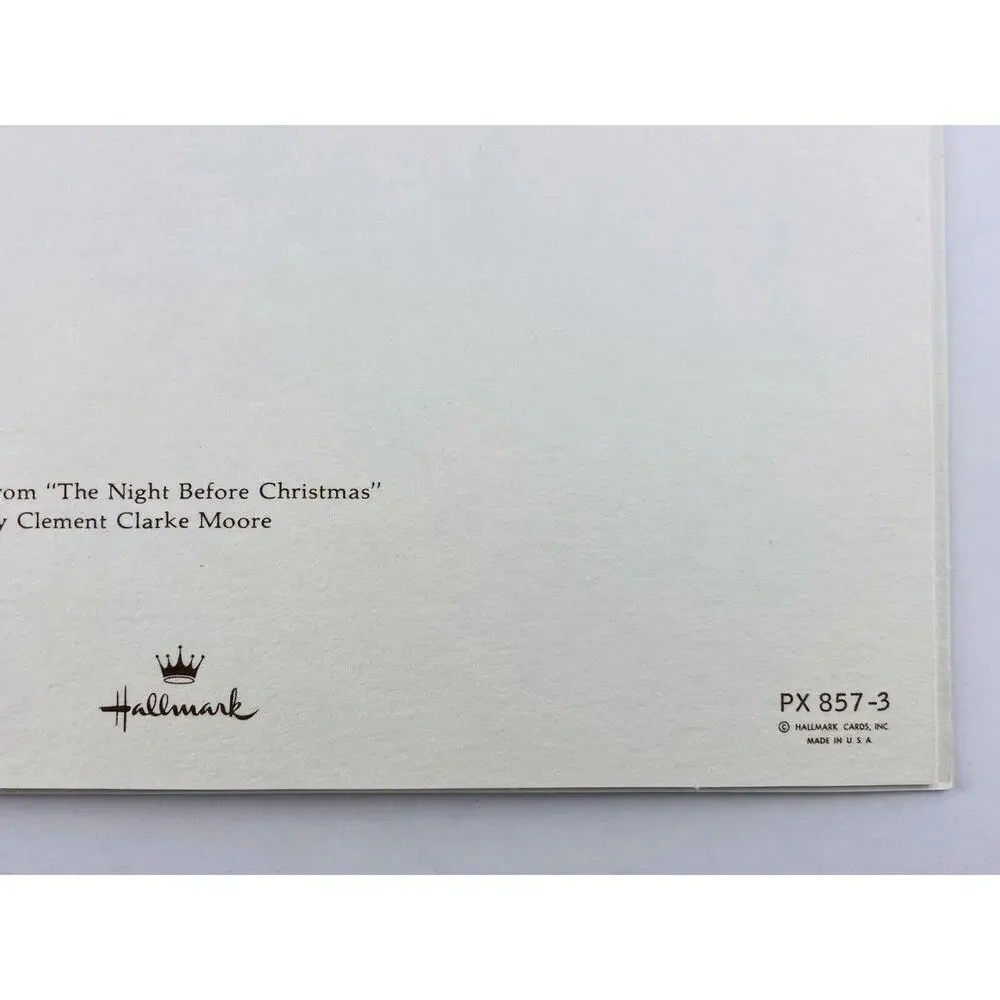 19 Rare Hallmark Christmas Card Clement Clarke Moore Night Before Xmas & Envelop
